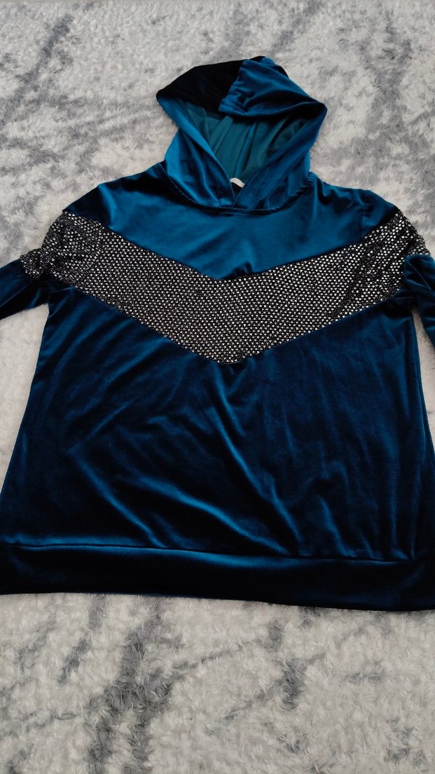 Payetli Kapüşonlu Sweatshirt - Görsel 4