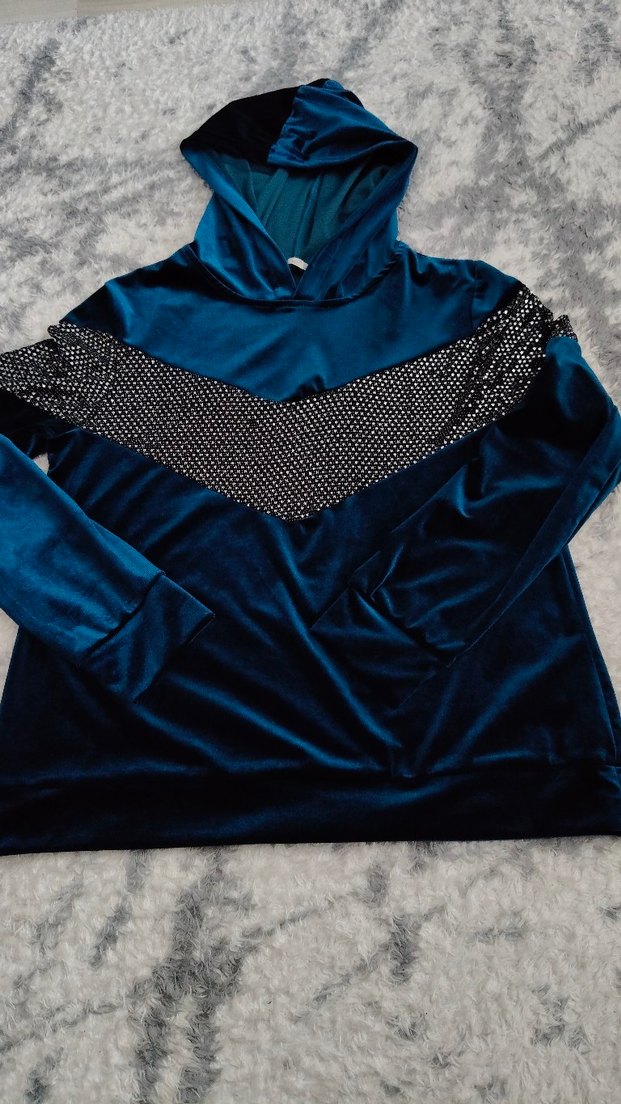 Payetli Kapüşonlu Sweatshirt - Görsel 2