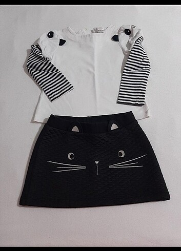 Kedi desen etek#tshirt