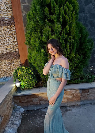 36 Beden turkuaz Renk Raisa vanessa abiye elbise