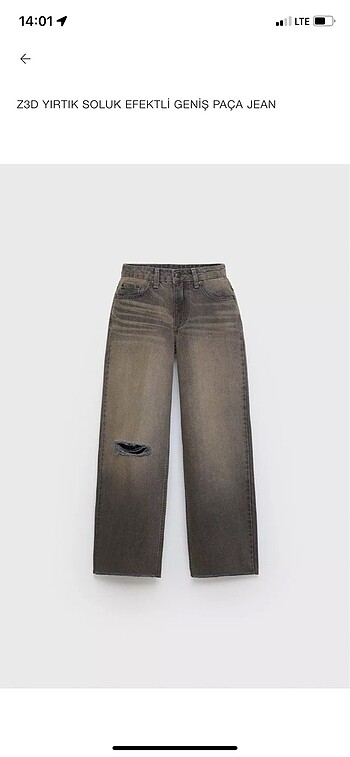 Zara dizi yırtık jean