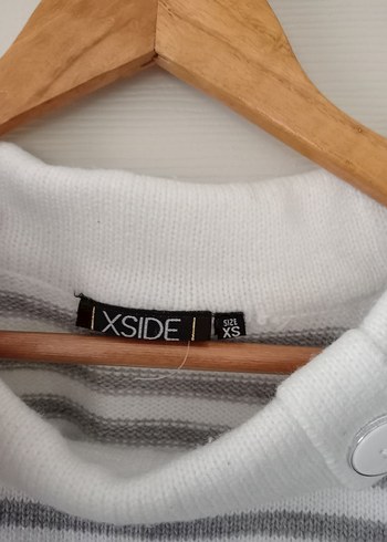 Gri Çizgili Triko elbise - Görsel 2