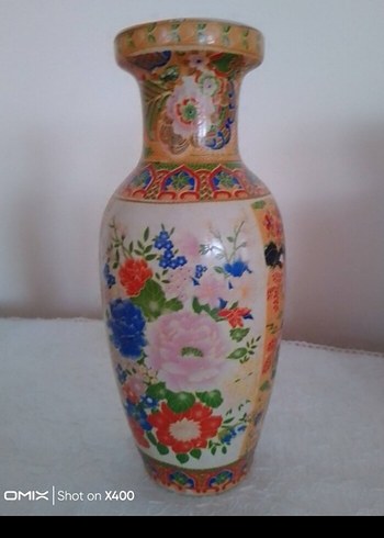 Vintage Renkli Çiçek Desenli çini vazolar 3 adet - Görsel 4