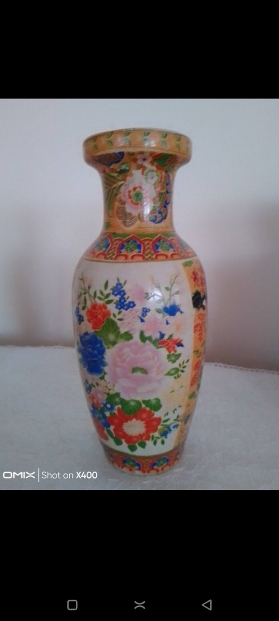 Vintage Renkli Çiçek Desenli çini vazolar 3 adet - Görsel 4