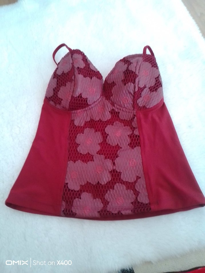 Bordo Dantel İşlemeli Straplez Mini Bustiyer - Görsel 4