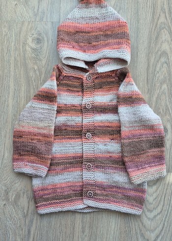 Kapüşonlu Örgü Kız Hırka - Görsel 2