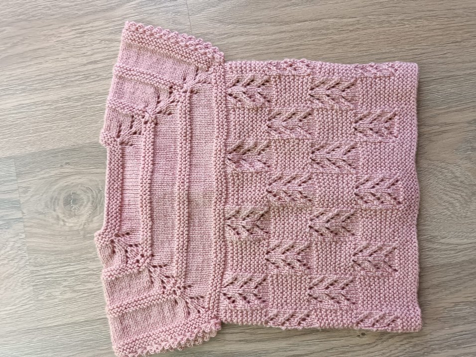 Kızlar için Pembe Örgü Kolsuz Hırka - Görsel 2