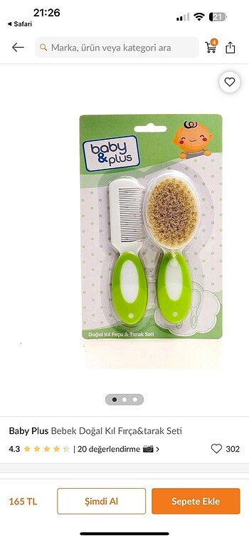 Baby plus fırça seti
