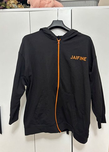 Siyah Kapüşonlu Fermuarlı Oversize Sweatshirt - Görsel 6