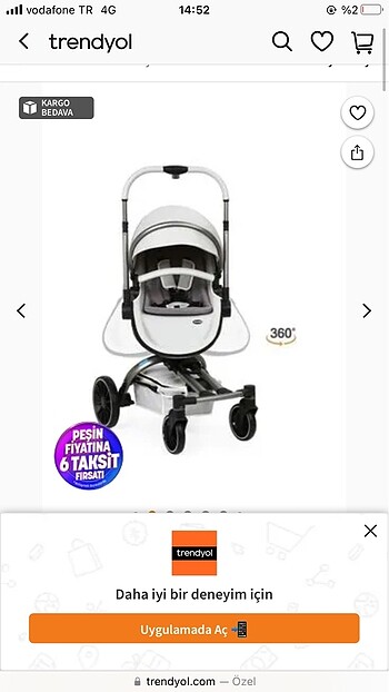 9- 18 kg Beden gri Renk Yoyko 360spin bebek arabası