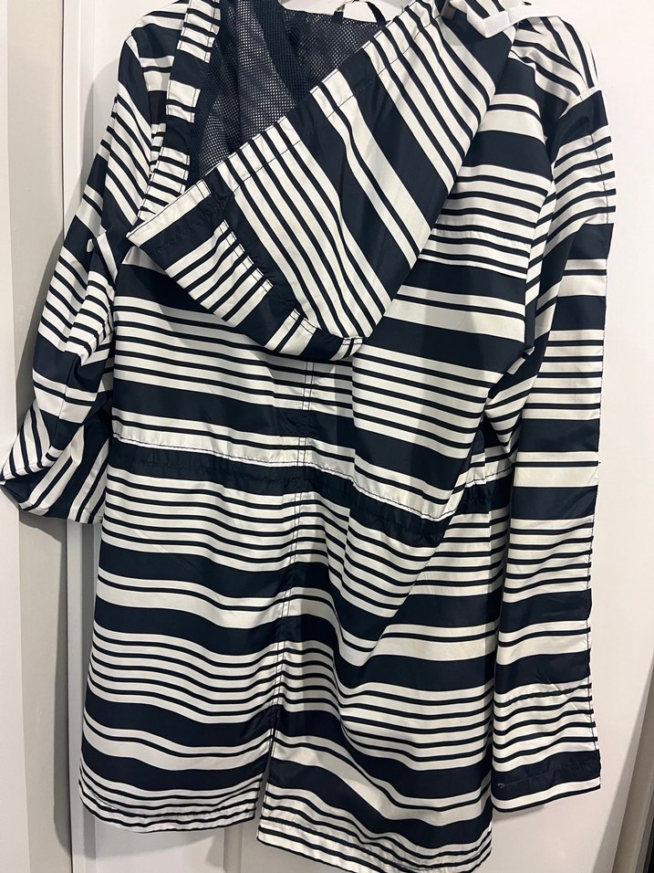 Çizgili Midi Kadın yağmurluk - Görsel 3