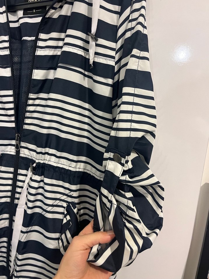 Çizgili Midi Kadın yağmurluk - Görsel 2