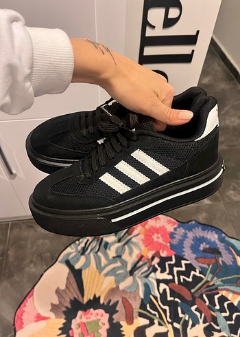 Adidas Siyah Platform Topuklu Spor Ayakkabı - Görsel 4