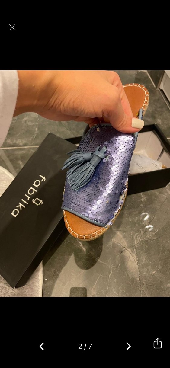 Pul payetli deri terlik - Görsel 2