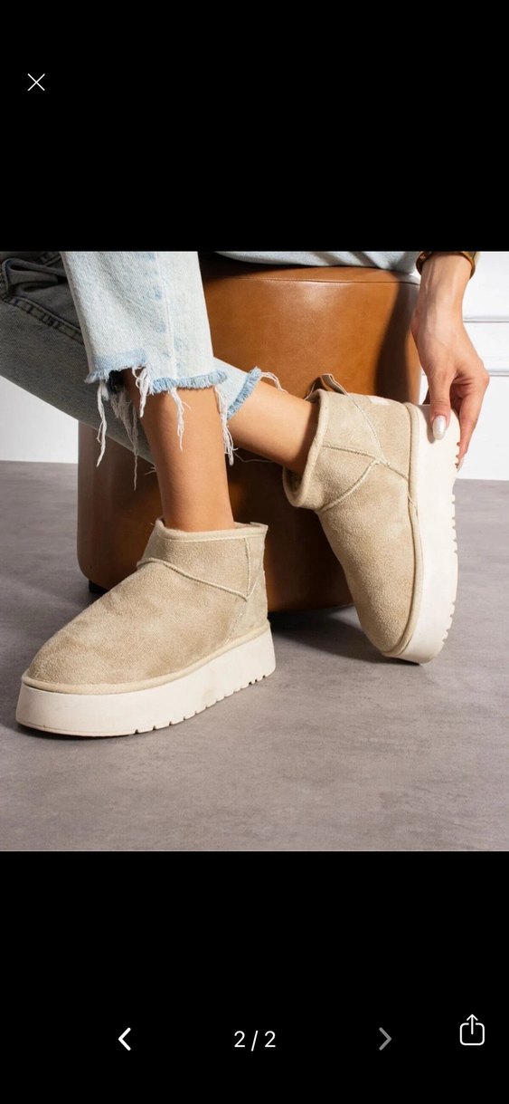 Bej Süet Tüylü Kadın Dolgu Topuk Bot - Görsel 2