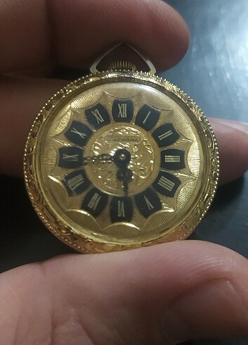 Lucerne marka İsvicre altın kaplama cep saati 1950 antika 