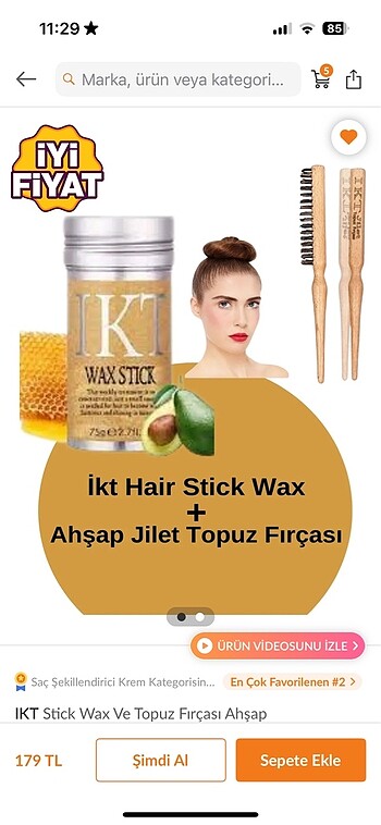 İKT Wax Stick ve Pembe Topuz Fırçası