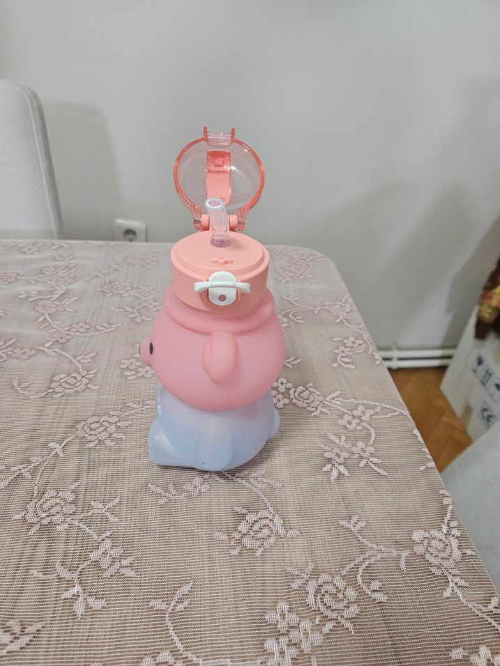 Pembe Ayıcık Figürlü Çocuk Termos Şişesi - Görsel 3