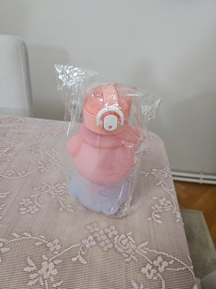 Pembe Ayıcık Figürlü Çocuk Termos Şişesi - Görsel 2