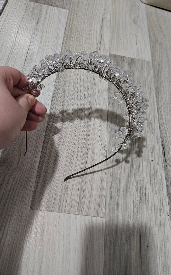 Cam Boncuklu Gri Taç - Görsel 2