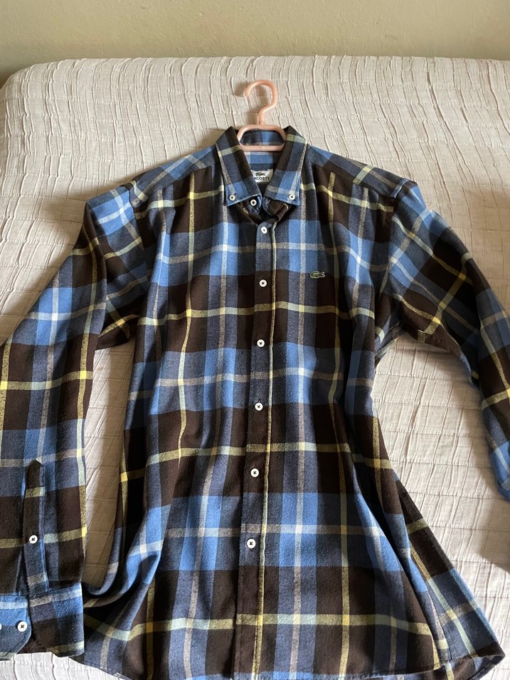 Düğmeli Erkek Kareli Uzun Kollu Gömlek - Görsel 2