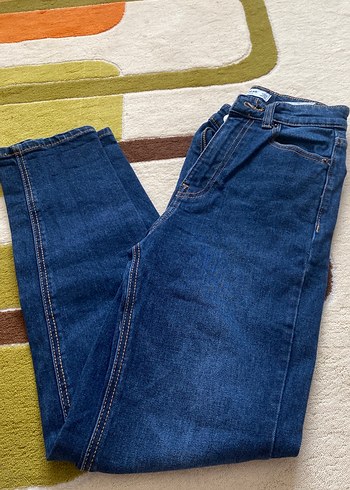 Pull and Bear Koyu Mavi Denim Jean
