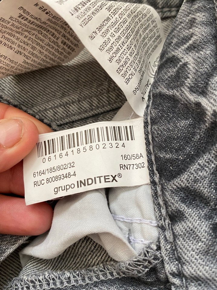 Zara Yüksek Bel Gri Denim Şort — görsel 6/8