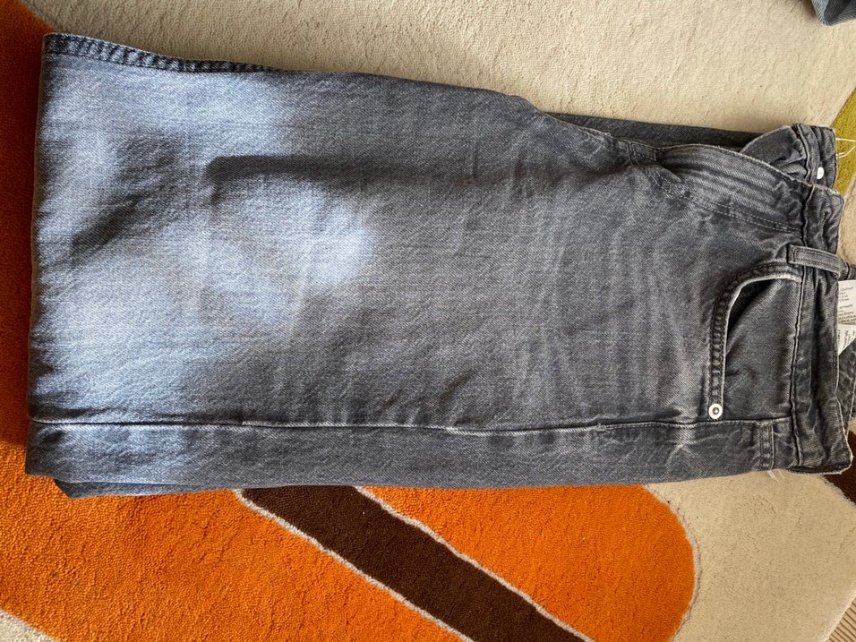 Zara Yüksek Bel Gri Denim Şort — görsel 5/8