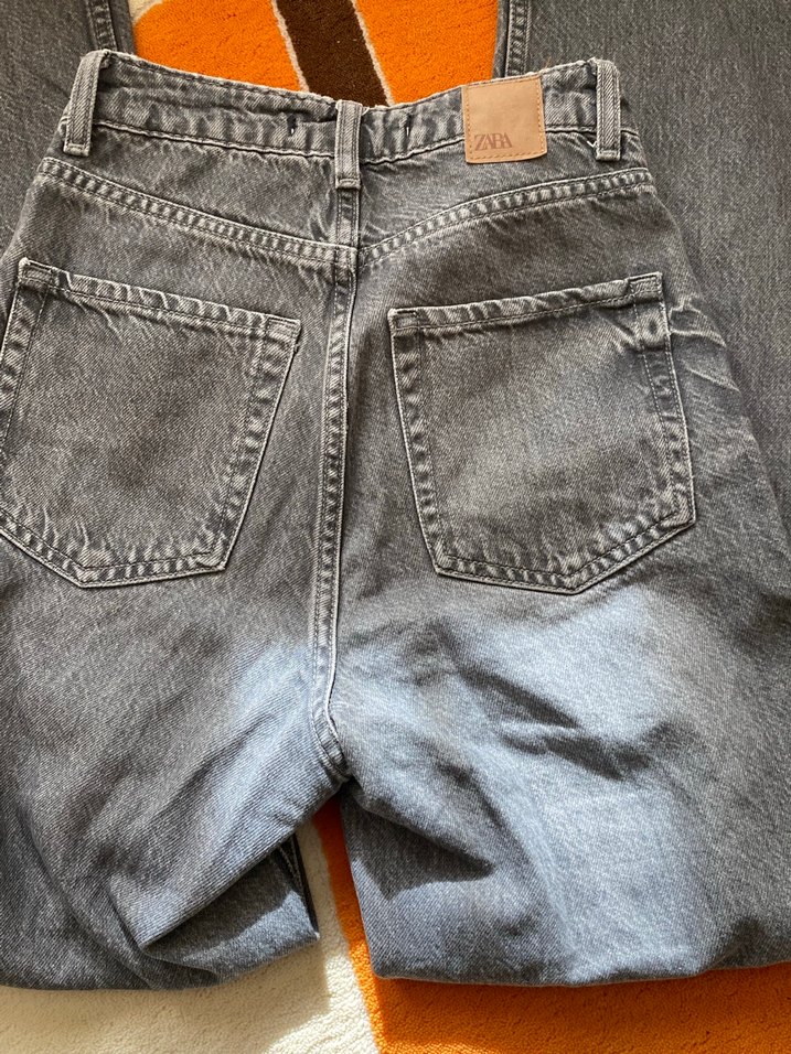 Zara Yüksek Bel Gri Denim Şort — görsel 3/8