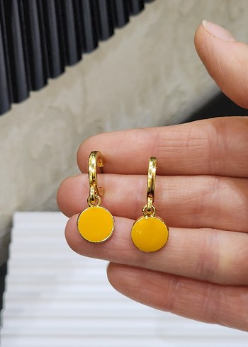 Gold Renk Çelik Küpe - Görsel 2