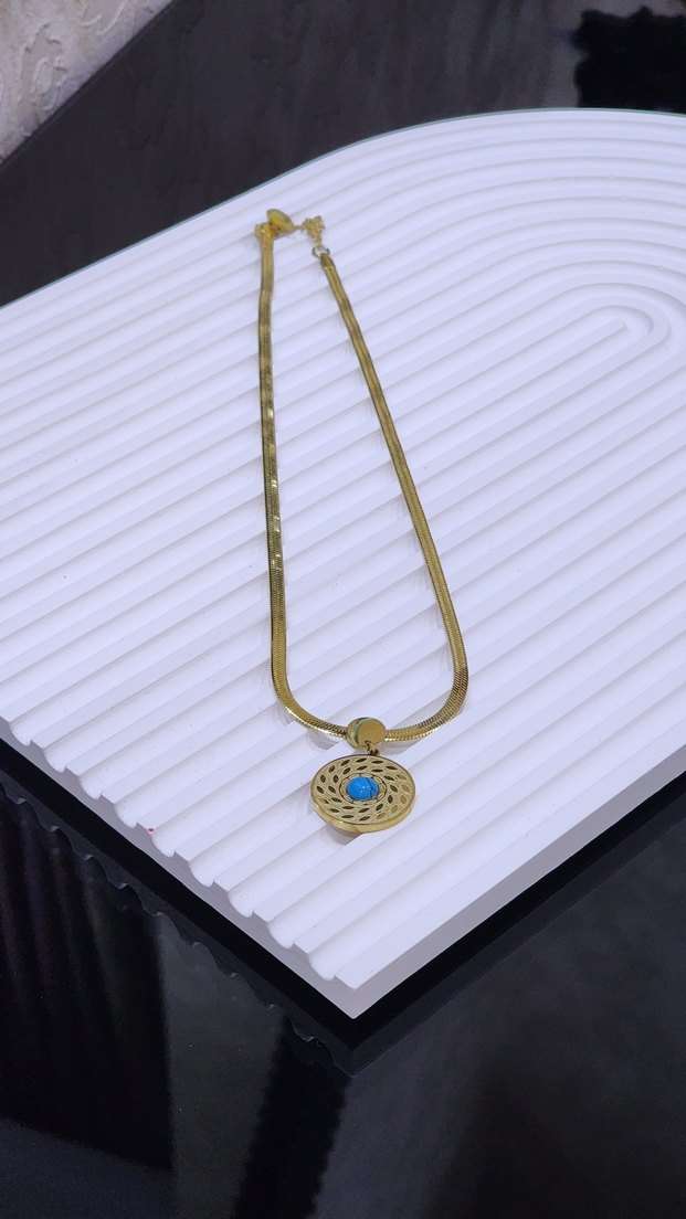 Çelik gold kolye - Görsel 2