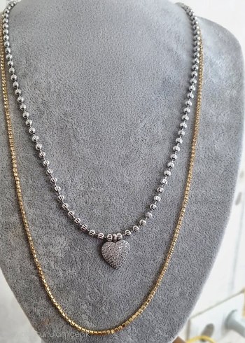 Gümüş Renk Çelik Kolye - Görsel 2