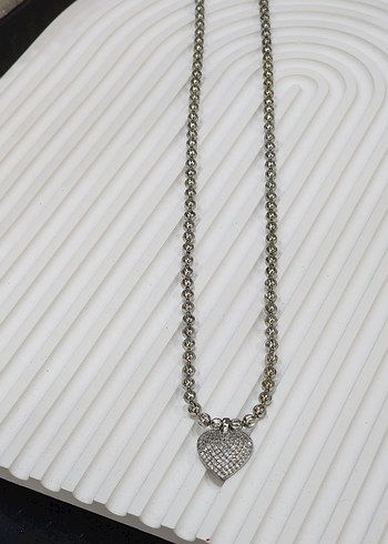 Gümüş Renk Çelik Kolye - Görsel 4