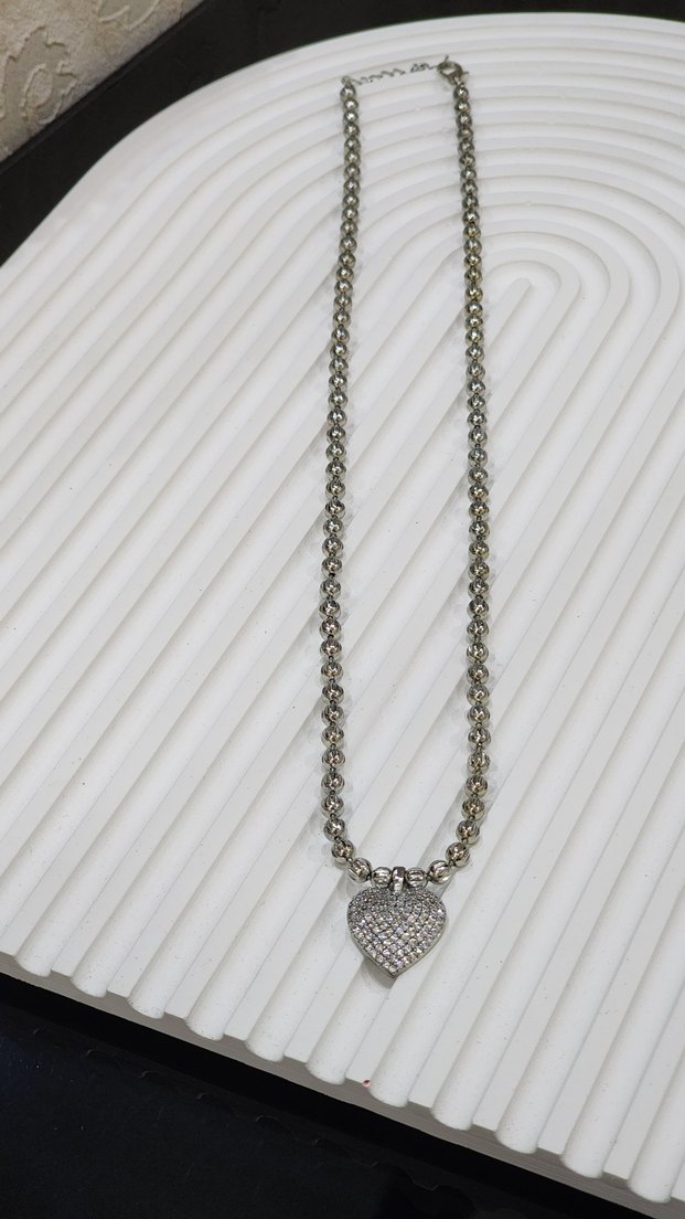 Gümüş Renk Çelik Kolye - Görsel 4