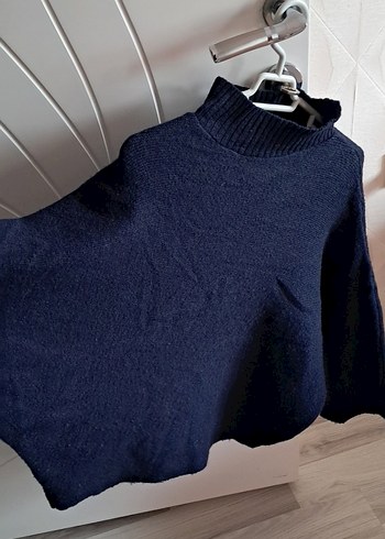 Kadın Lacivert Boğazlı Triko Kazak - Görsel 3