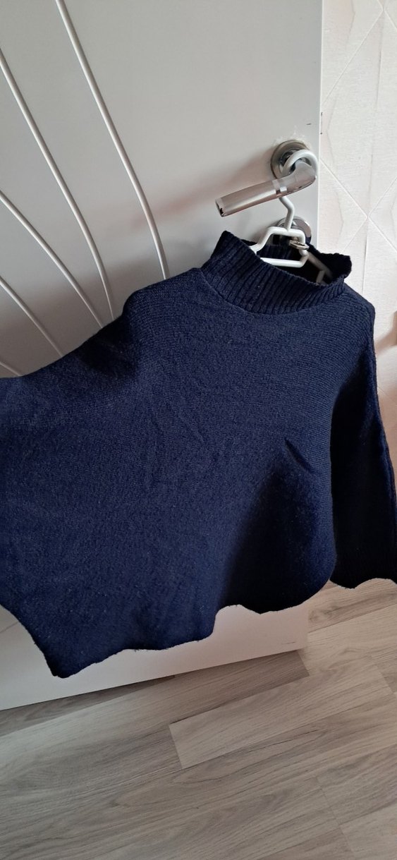 Kadın Lacivert Boğazlı Triko Kazak - Görsel 3