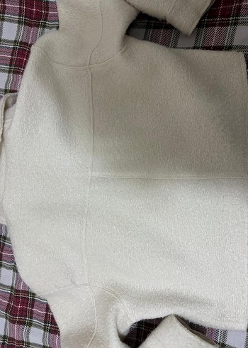 Beyaz Fermuarlı Kadın Midi Ceket - Görsel 6