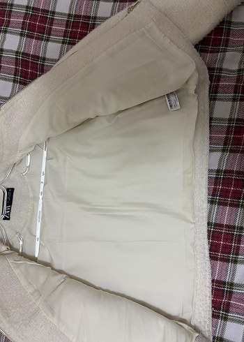 Beyaz Fermuarlı Kadın Midi Ceket - Görsel 7