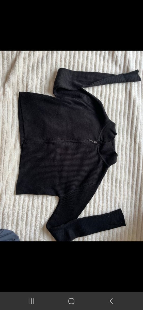 Düğmeli Siyah Kadın Triko - Görsel 2