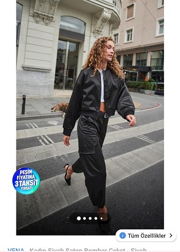 Siyah Parlak Kadın Bomber Ceket - Görsel 2