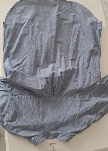 Gri Uzun Kollu Keten Kadın Gömlek - Görsel 4