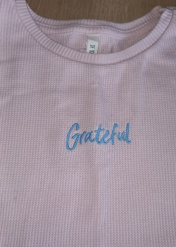 Pembe Kız Çocuk Örme Keten Tişört - Görsel 3