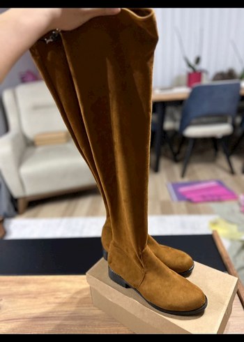 Kahverengi Süet Dizüstü Çizme - Görsel 3