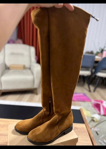 Kahverengi Süet Dizüstü Çizme - Görsel 2