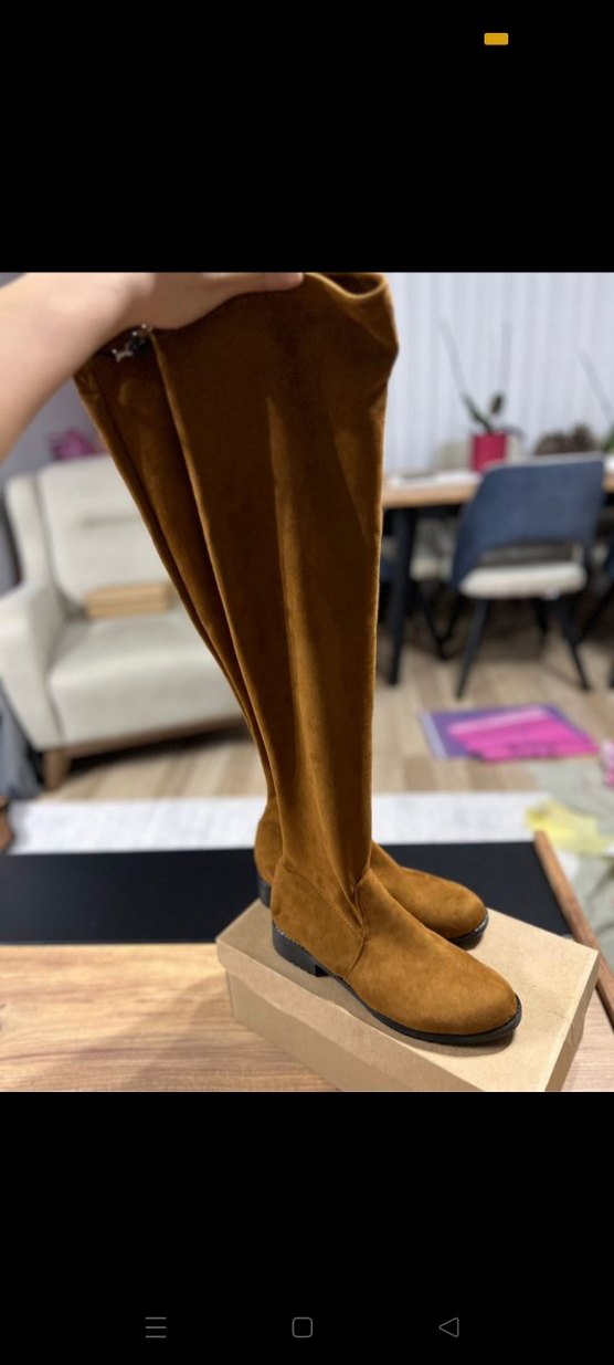 Kahverengi Süet Dizüstü Çizme - Görsel 3