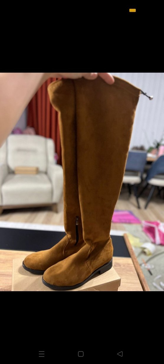 Kahverengi Süet Dizüstü Çizme - Görsel 2