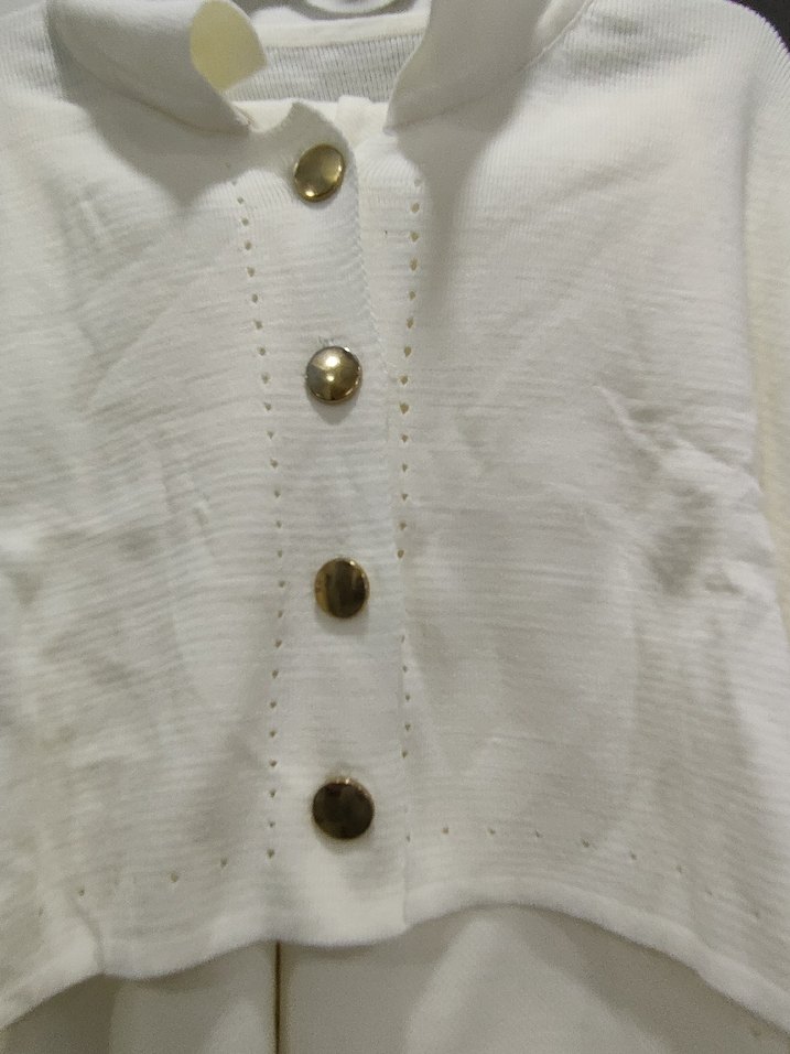 Uzun Beyaz Düğmeli  ikili takım - Görsel 2