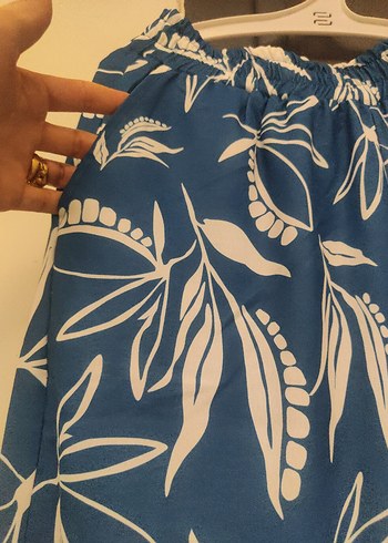 Mavi Desenli Kadın Mini Kimono.. ikili takım - Görsel 5