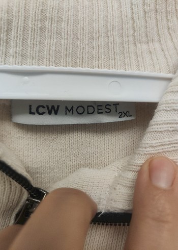 Bej Gri Çizgili Yumuşak Triko Kadın Kazak - Görsel 2