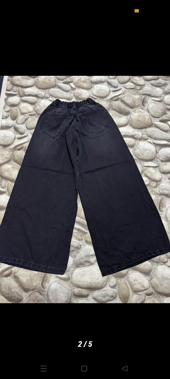 Bol Kesim Kadın Kot Pantolon - Görsel 2